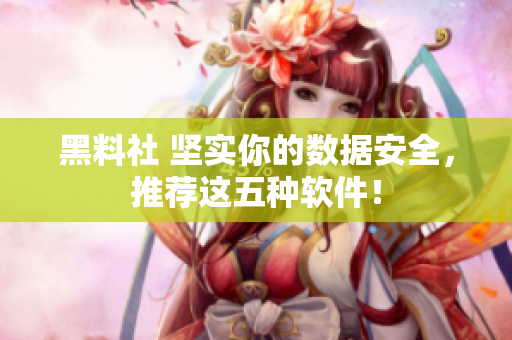 黑料社 坚实你的数据安全，推荐这五种软件！