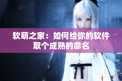 软萌之家：如何给你的软件取个成熟的命名