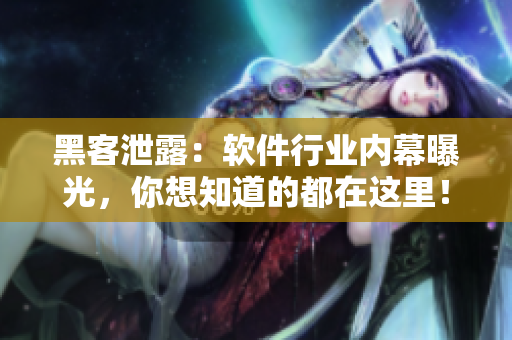 黑客泄露：软件行业内幕曝光，你想知道的都在这里！