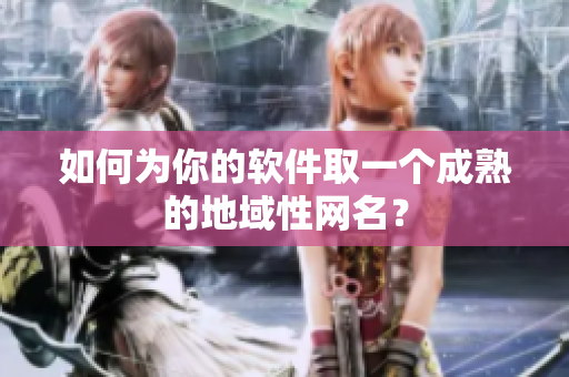 如何为你的软件取一个成熟的地域性网名？