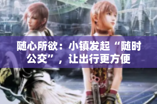 随心所欲：小镇发起“随时公交”，让出行更方便