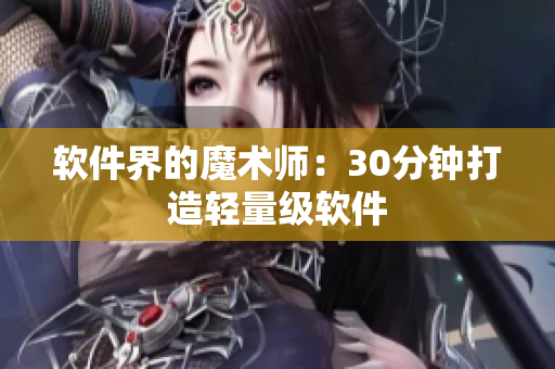 软件界的魔术师：30分钟打造轻量级软件