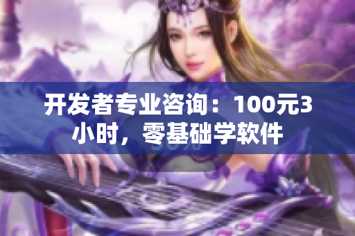 开发者专业咨询：100元3小时，零基础学软件