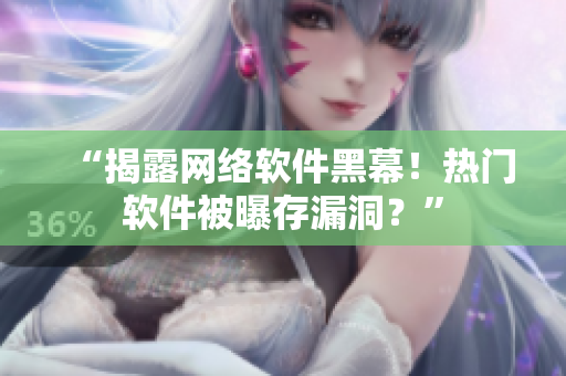 “揭露网络软件黑幕！热门软件被曝存漏洞？”