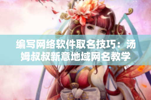 编写网络软件取名技巧：汤姆叔叔新意地域网名教学