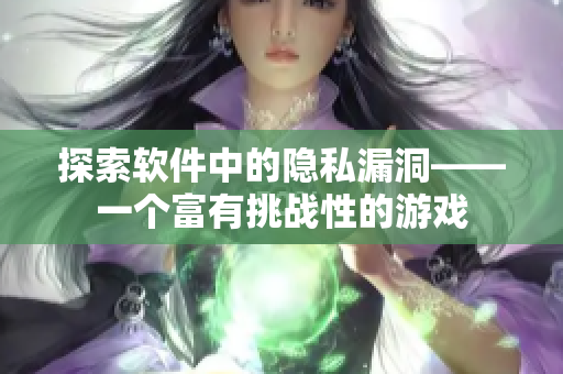 探索软件中的隐私漏洞——一个富有挑战性的游戏