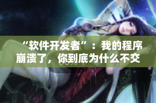 “软件开发者”：我的程序崩溃了，你到底为什么不交作业？