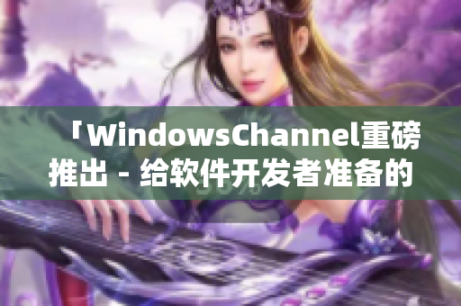 「WindowsChannel重磅推出 - 给软件开发者准备的工具集！」