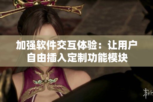 加强软件交互体验：让用户自由插入定制功能模块