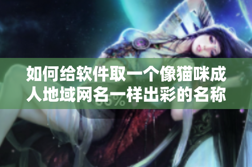 如何给软件取一个像猫咪成人地域网名一样出彩的名称？
