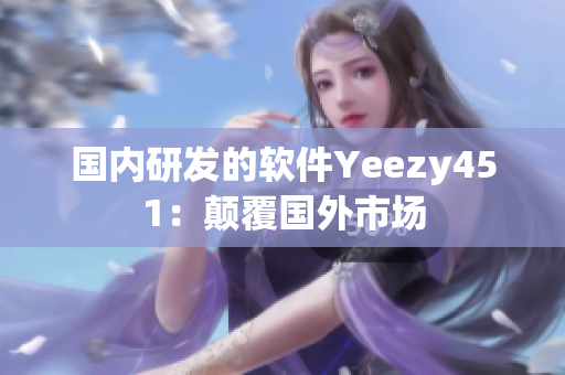 国内研发的软件Yeezy451：颠覆国外市场