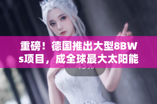 重磅！德国推出大型8BWs项目，成全球最大太阳能电站！