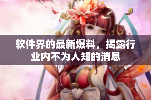 软件界的最新爆料，揭露行业内不为人知的消息