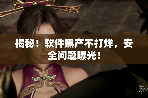 揭秘！软件黑产不打烊，安全问题曝光！