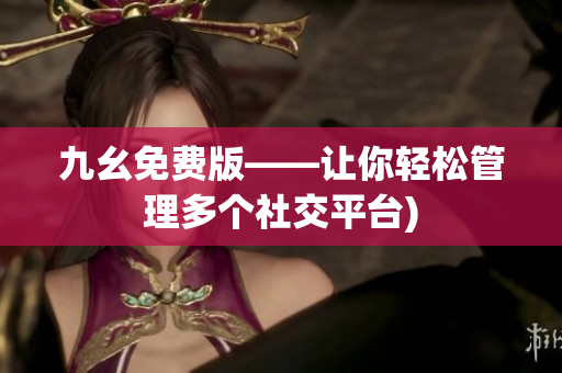 九幺免费版——让你轻松管理多个社交平台)