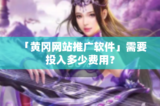「黄冈网站推广软件」需要投入多少费用？