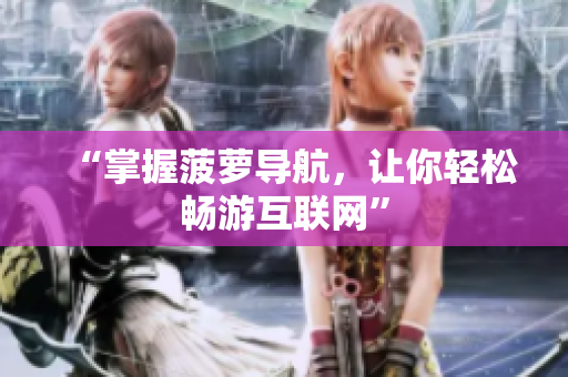 “掌握菠萝导航，让你轻松畅游互联网”