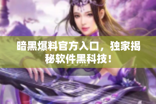 暗黑爆料官方入口，独家揭秘软件黑科技！