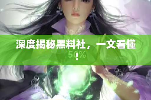 深度揭秘黑料社，一文看懂！