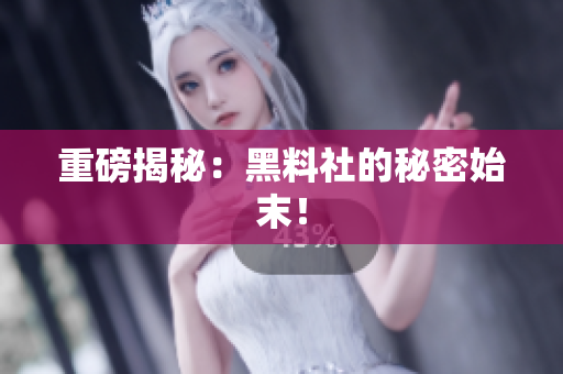 重磅揭秘：黑料社的秘密始末！