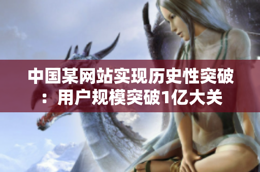 中国某网站实现历史性突破：用户规模突破1亿大关