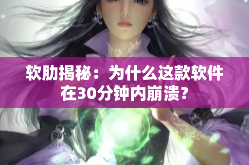 软肋揭秘：为什么这款软件在30分钟内崩溃？