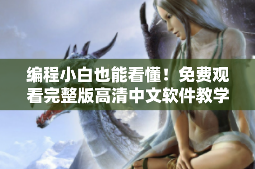编程小白也能看懂！免费观看完整版高清中文软件教学
