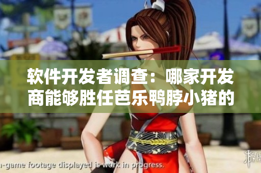 软件开发者调查：哪家开发商能够胜任芭乐鸭脖小猪的开发需求？