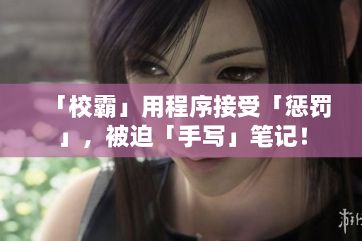 「校霸」用程序接受「惩罚」，被迫「手写」笔记！