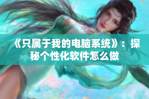 《只属于我的电脑系统》：探秘个性化软件怎么做