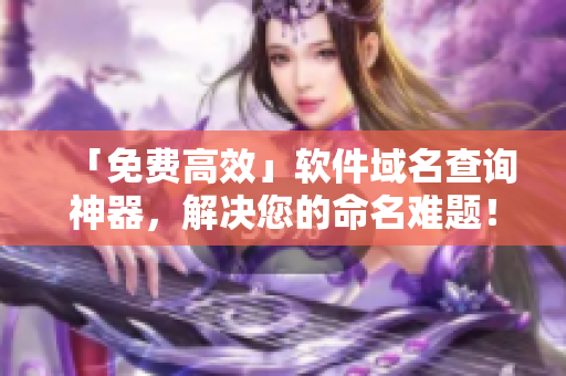 「免费高效」软件域名查询神器，解决您的命名难题！