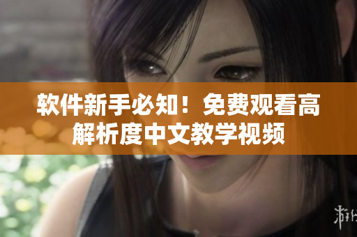 软件新手必知！免费观看高解析度中文教学视频