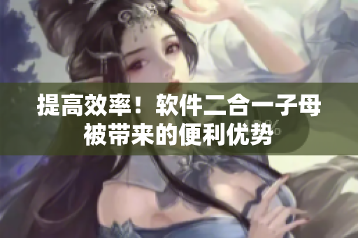 提高效率！软件二合一子母被带来的便利优势