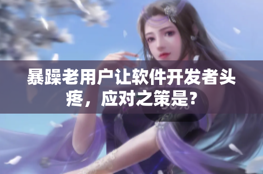 暴躁老用户让软件开发者头疼，应对之策是？