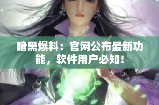 暗黑爆料：官网公布最新功能，软件用户必知！