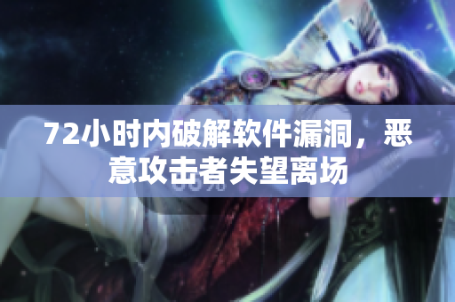 72小时内破解软件漏洞，恶意攻击者失望离场