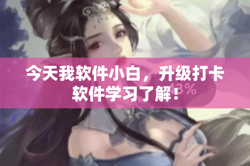 今天我软件小白，升级打卡软件学习了解！