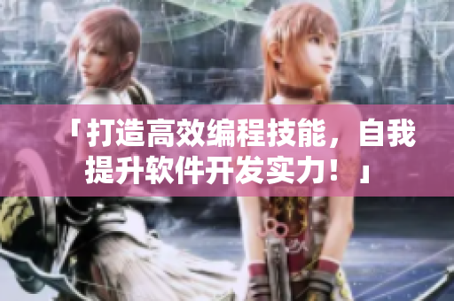 「打造高效编程技能，自我提升软件开发实力！」