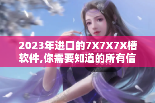 2023年进口的7X7X7X槽软件,你需要知道的所有信息