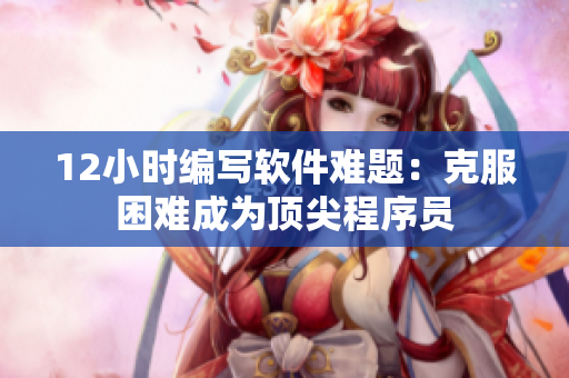 12小时编写软件难题：克服困难成为顶尖程序员