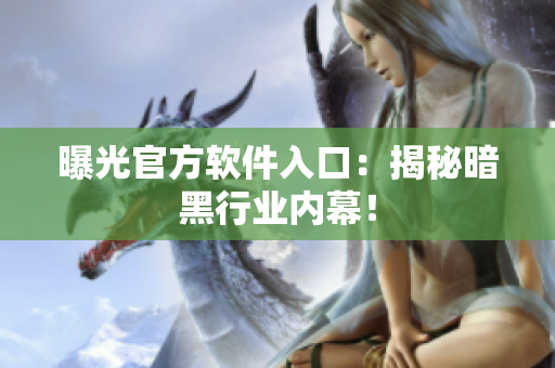 曝光官方软件入口：揭秘暗黑行业内幕！