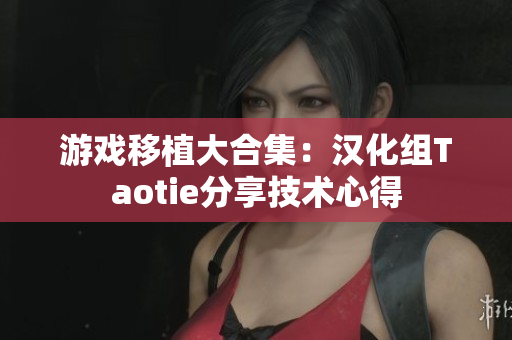 游戏移植大合集：汉化组Taotie分享技术心得