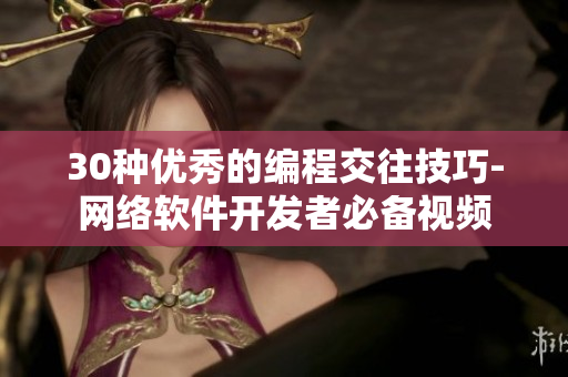 30种优秀的编程交往技巧-网络软件开发者必备视频