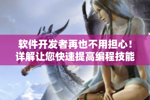软件开发者再也不用担心！详解让您快速提高编程技能的窍门
